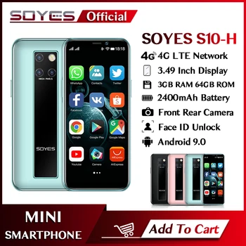 Ultra İnce SOYA S10 - H Mini Akıllı Telefon Google Play Store Android 9.0 Çift SIM 4G LTE Küçük Cep Telefonu Yüz Tanıma İle