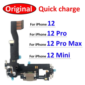 Yeni USB Şarj Portu Şarj Kurulu Flex Kablo iPhone 12 Pro Max 12 mini Dock Fiş Konnektörü Mikrofon ile