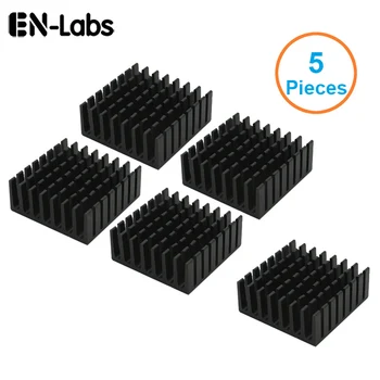 En-Labs 5 adet / grup Siyah alüminyum Fin soğutucu 25x25x10mm elektronik soğutma radyatör ısı emici, CPUGraphics ekran kartı dağılımı