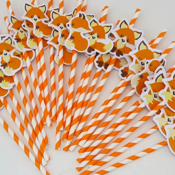 Tilki Tema Parti Malzemeleri Doğum Günü Pastası Topper Kağıt Bardak Tilki Balon Davetiyeleri Payet Şişe Etiket Favor Kutusu Parti Süslemeleri