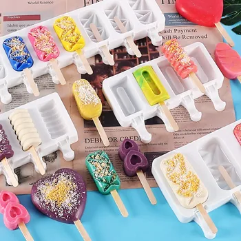 Silika Jel Dondurma Kalıp DIY Dört Hatta Sekiz buzlu dondurma Dondurma Modeli Yaz silikon kalıp