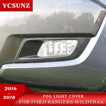 Araba Dış Aksesuarları Karbon Fiber Sis aydınlatma koruması Trim İçin Ford Ranger T7 2016 2017 2018 Wildtrak