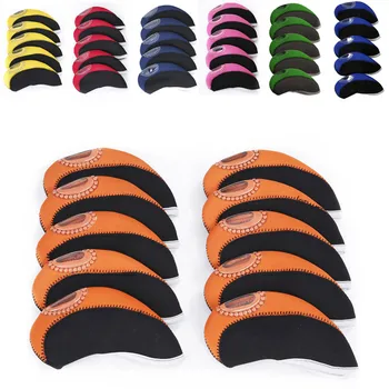 10 adet 13.3 cm*5.5 cm Golf Kulübü Pencere Atıcı Kapak Çift Renk Koruyucu Headcovers Golf Aksesuarları