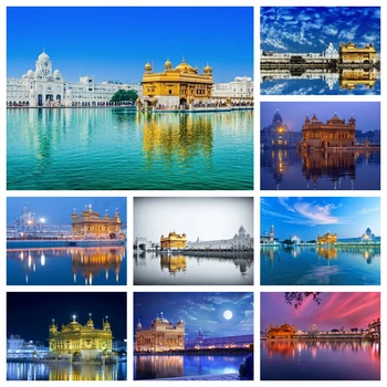 Altın Tapınak Amritsar Elmas Sanat Boyama Kiti Hindistan Sihizm Manzara Çapraz Dikiş Nakış Resim Mozaik Oturma Odası Dekor