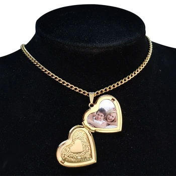 35 + 5cm Kalp Şeklinde Arkadaş Fotoğraf Resim Çerçevesi Madalyon Kolye Gerdanlık Kolye Romantik moda takı Hediye Dropshipping