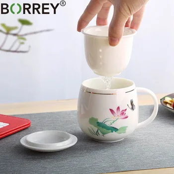 BORREY Çay Demlik Demlik Ince Kemik Çini Kupa Ofis çay bardağı Kupa Çin Beyaz Porselen Fincan Seramik Çay Bardağı Demlik Çay