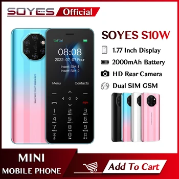 SOYA S10W Mini Cep Telefonu 1.77 İnç Ekran 1000mAh Çift SIM Kart Arka Kamera İle MP3 FM El Feneri Sevimli GSM 2G Cep Telefonu