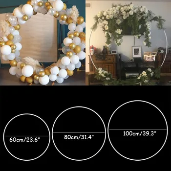 60/80/100cm plastik yapay çiçek çelenk çerçeve düğün dekorasyon DIY kemer yay balon çiçekler garland Noel partisi dekoru