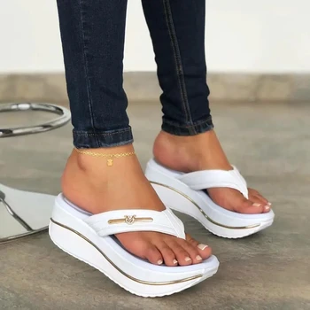 USCF Sandalet Kadın Flip Flop Açık Rahat platform sandaletler Bayanlar Artı Boyutu Takozlar plaj terlikleri