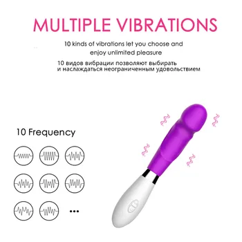Seks Oyuncakları 10 Frekans G-spot Yapay Penis Vibratörler Vajina Klitoris Stimülatörü Yalama Masturbator Kadın Sihirli Değnek Kadın Yetişkin için