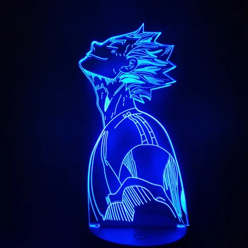 Haikyuu Bokuto 3D Led Anime Illusion Gece Lambası Led Renk Değiştiren Masa Lambası Ev Dekor İçin