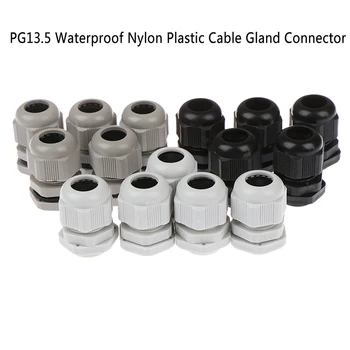 5 adet PG13.5 Kablo Aralığı İçin 6-12mm Tel Kablo CE Beyaz Siyah Gri Su Geçirmez Naylon Plastik kablo rakoru Konektörü