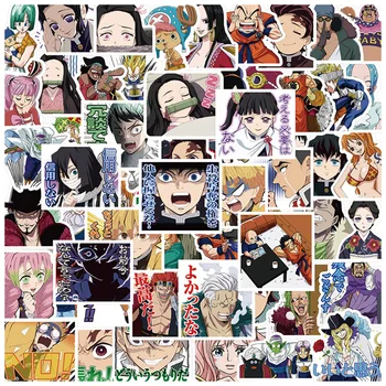10/30/50/100 adet Mix NARUTO TEK PARÇA iblis avcısı Çıkartmalar Anime Su Geçirmez Dekorasyon Karikatür Çıkartmaları Çocuklar Eğlenceli Etiket Paketleri