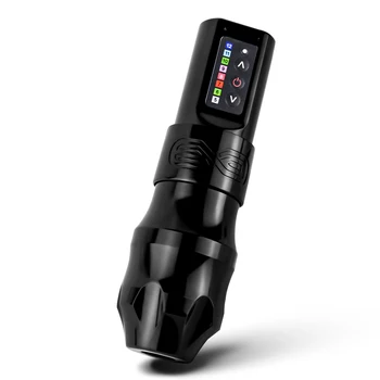 EXO Profesyonel Kablosuz dövme kalemi Makinesi Güçlü Çekirdeksiz Motor 2400mAh Pil Dijital LED Ekran Dövme Sanatçısı için