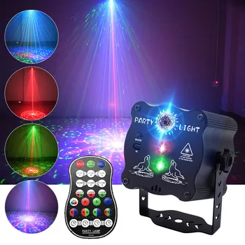 Mini RGB LED Strobe DJ disko parti ışıkları ses kontrolü lazer projeksiyon sahne aydınlatma müzik ekipmanları ev Noel lambası