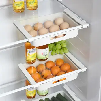 Buzdolabı saklama kutusu Yumurta Buzdolabı Çekmece Sınıflandırmak saklama çantası Meyve Gıda Organizatör Geri Çekilebilir Konteyner Raf Mutfak