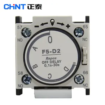 Orijinal CHINT Kontaktör Güç Gecikmesi Yardımcı Kontak F5-D2 F5-T2 TO T4 Mini Zaman geciktirme rölesi Kontaktör için