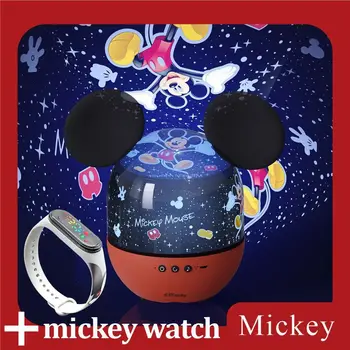 Disney Mickey Mouse Minnie karikatür Uzaktan kumanda dönen projeksiyon lambası gece ışıkları müzik kutusu oyuncaklar çocuk doğum günü hediyeleri