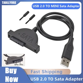 TABLLYUGE USB 2.0 Mini Sata II 7 + 6 13Pin Adaptörü Laptop için CD / DVD ROM İnce Sürücü dönüştürücü kablosu Vidalar sabit tarzı