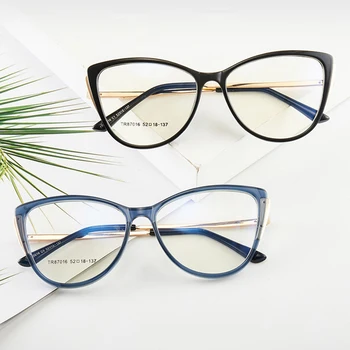 Plastik Çerçeve Gözlük Tam Jant Miyop Gözlük Kadın Tarzı yaylı menteşeler Yeni Varış Sıcak Satış Anti-Mavi Işın