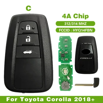 Satış sonrası Toyota Corolla 2018 + Akıllı Anahtar Fob 312/314Mhz 4A Çip FCC ID HYQ14FBN 8990H-12010 Brezilya Pazarı İçin Çalışmak