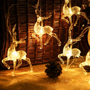 Geyik LED dize ışık USB pil güç noel LED lamba dize geyik ren geyiği tatil festivaller noel partisi dekorasyon 1.5 m 3 m