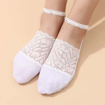 Inci Dantel Çorap Ayak Bileği Çorap Sevimli Örgü Şeffaf Ultra İnce See Through Dantel Kadınlar Kızlar İçin Astar Çorap Yeni