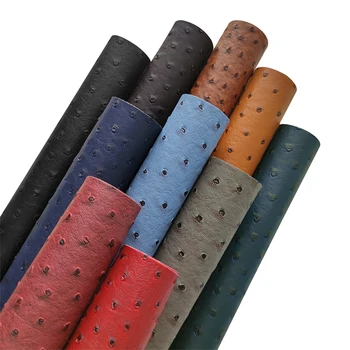 30x135cm Süper Yüksek Kaliteli Katı Devekuşu kabartma dokulu suni Deri levhalar Çanta Yapımı için Dekorasyon Zanaat Tekstil