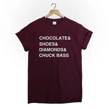 Çikolata ve Ayakkabı ve Elmas ve Chuck Bas Dedikoducu Kız Tv Serisi Westwick Chuck Tshirt Gömlek Tee Üst Sevimli Tumblr