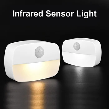 LED hareket sensörü gece lambası akülü yatak odası duvar lambası akıllı vücut ışık PIR kızılötesi hareket sensörü kabin lambası