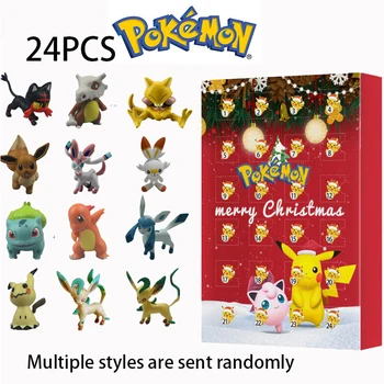 24 ADET Pokemon Noel 2022 Advent Takvimi Kutusu Şekil Oyuncaklar Orijinal Pikachu Anime Figürleri çocuk oyuncakları Pokemon Hediyeler Kutulu