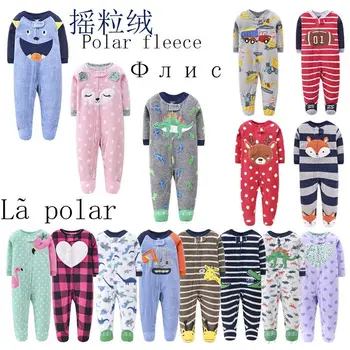 Çocuk polar erkek ve kız tulumlar ayaklı tulumlar tulum sıcak pijama ilkbahar, sonbahar ve kış