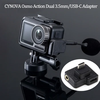 CYNOVA DJI Osmo Eylem Çift 3.5 mm USB-C Adaptörü DJI OSMO Eylem Artırır Ses Kalitesi Şarj Ederken veya Veri İletimi