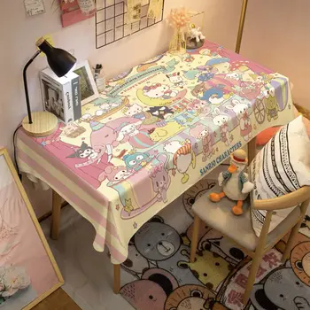 Sanrio Hellokitty Mymelody Kuromi Cinnamoroll NetRed Ins Rüzgar Karikatür Sevimli Kız Kalp Yurdu çalışma masası Toz Geçirmez Masa Örtüsü