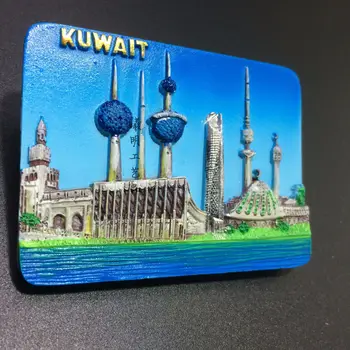 Kuveyt'te orijinal tek reçine buzdolabı mıknatıslarının yaratıcı hatıra koleksiyonu