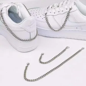 2022 Hip Hop Gümüş Metal Püskül Ayakkabı Zinciri Takılar Ayakkabı Süslemeleri Kadınlar için özel ayakkabılar Toka Zincir Takı Aksesuarları