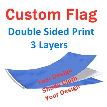 Özel Bayrak Çift Taraflı 3 Katmanlar Afiş Baskı 3x5 FT Polyester Reklam Spor Dekorasyon Şirket Logosu Ücretsiz Kargo